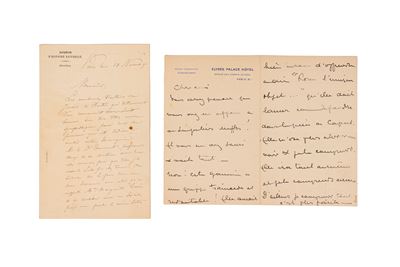 Due lettere autografe su carta intestata