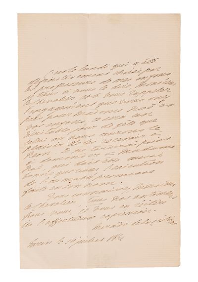 Lettera autografa datata 1861