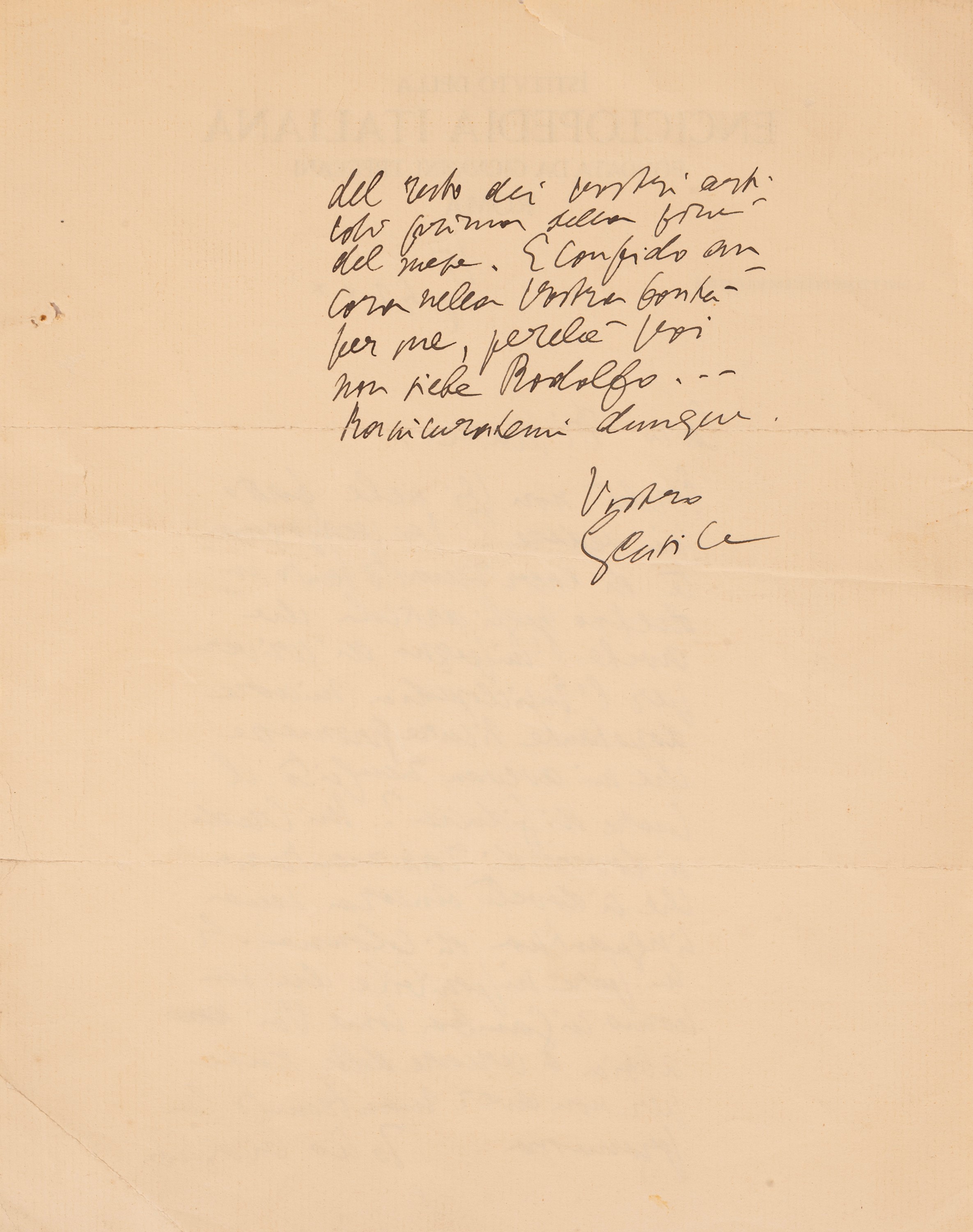 Gentile, Giovanni - Gentile, Lettera autografa firmata, 1942