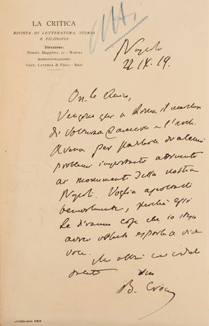 Lettera autografa firmata