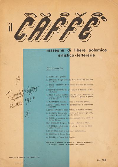 Il nuovo Caffè Rassegna di libera polemica artistico-letteraria, 1950
