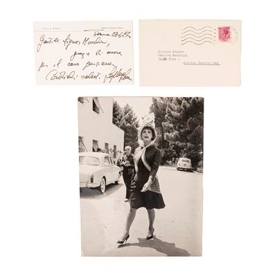 Biglietto autografo e foto in formato cinematografico, 1970