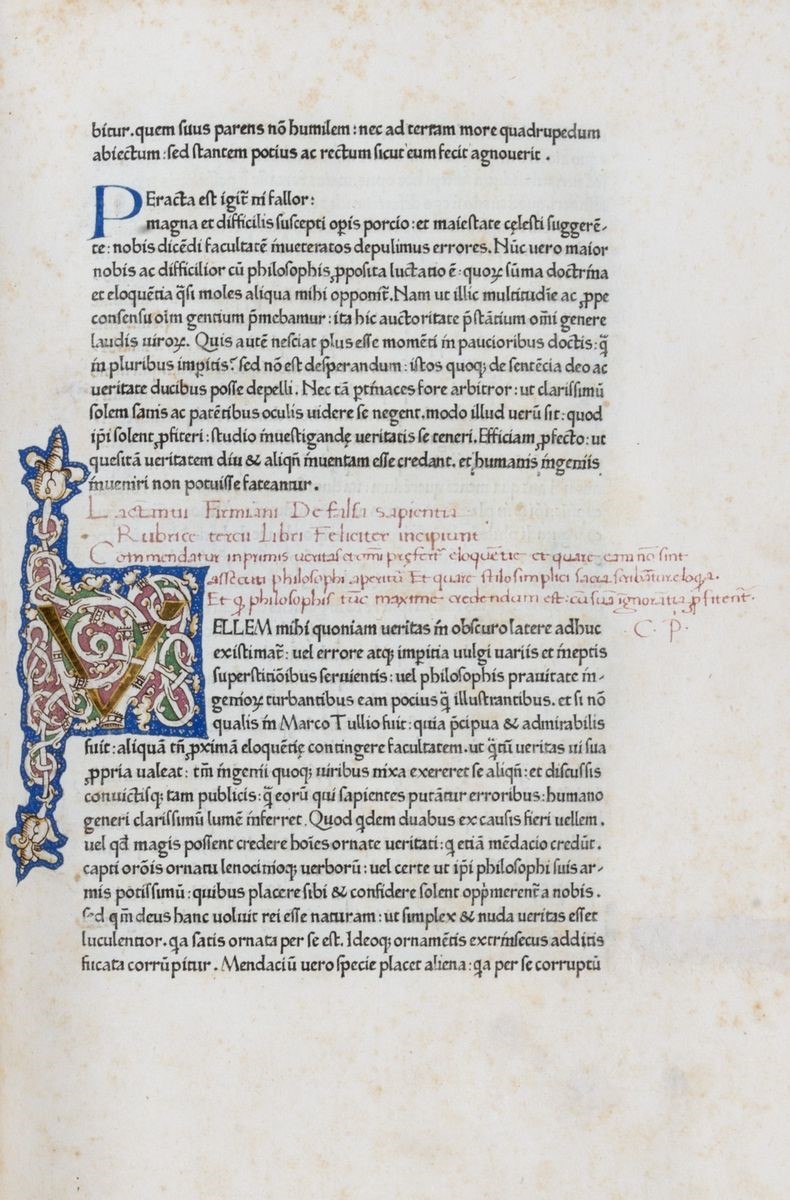 Lactantius, Lucius Coelius Firmianus - Lactantius, De divinis institutionibus, top, 1465