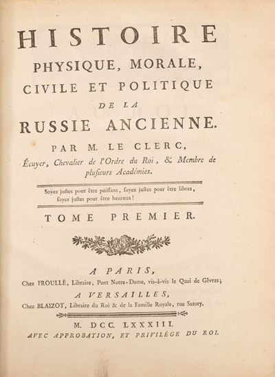 Histoire Physique, Morale, Civile Et Politique De la Russie Ancienne [et Moderne]