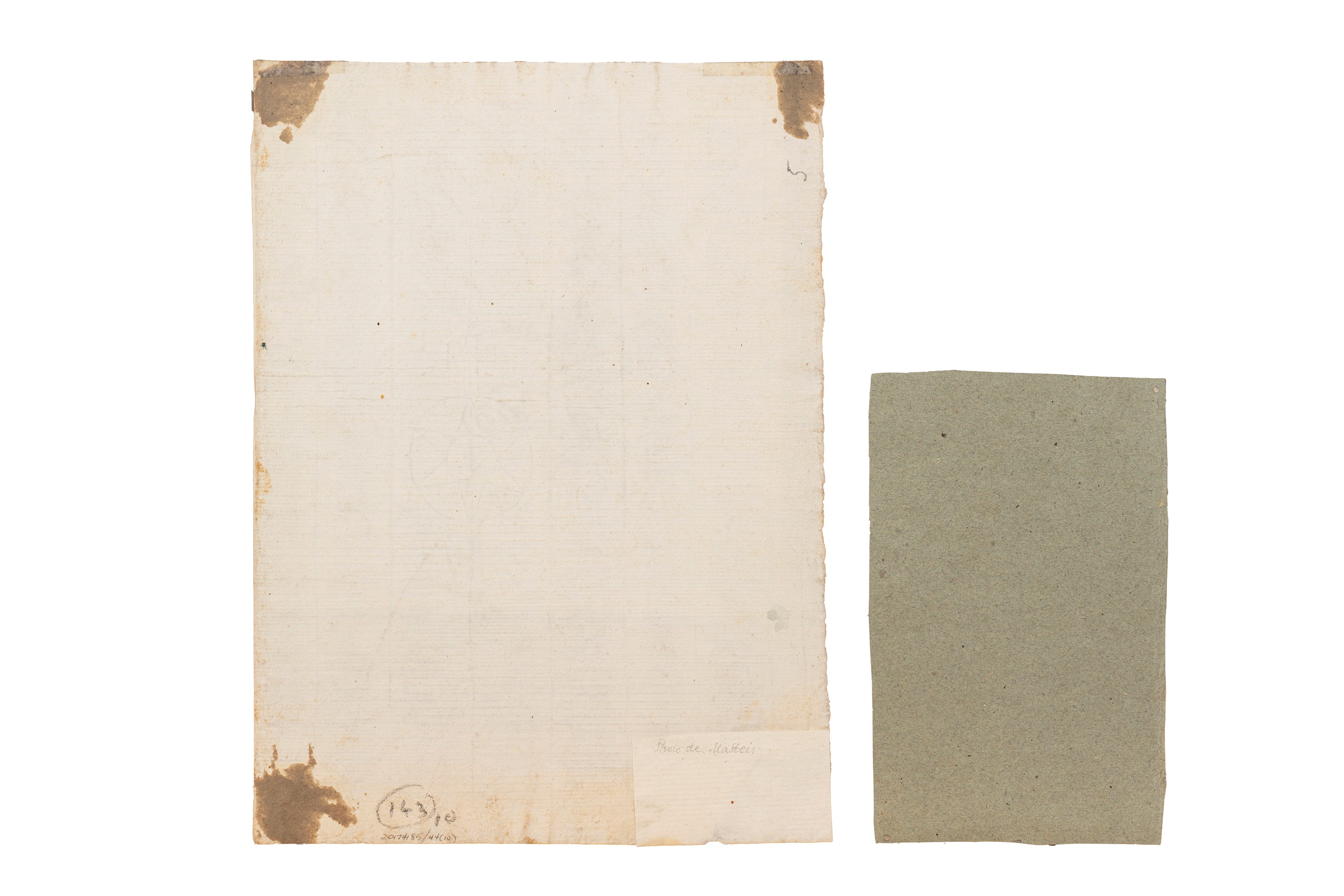 Scuola Napoletana, Secolo XVIII - Studio per angelo e figura con toro, due disegni, matita nera e...