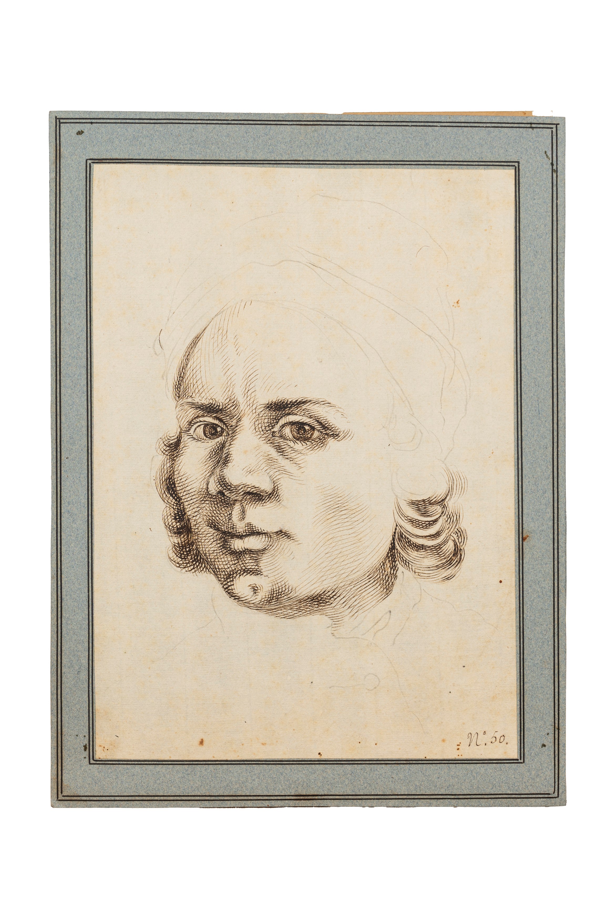 Scuola Italiana, Secolo XIX - Autore sconosciuto, Ritratto di gentiluomo e Testa di gentiluomo co...