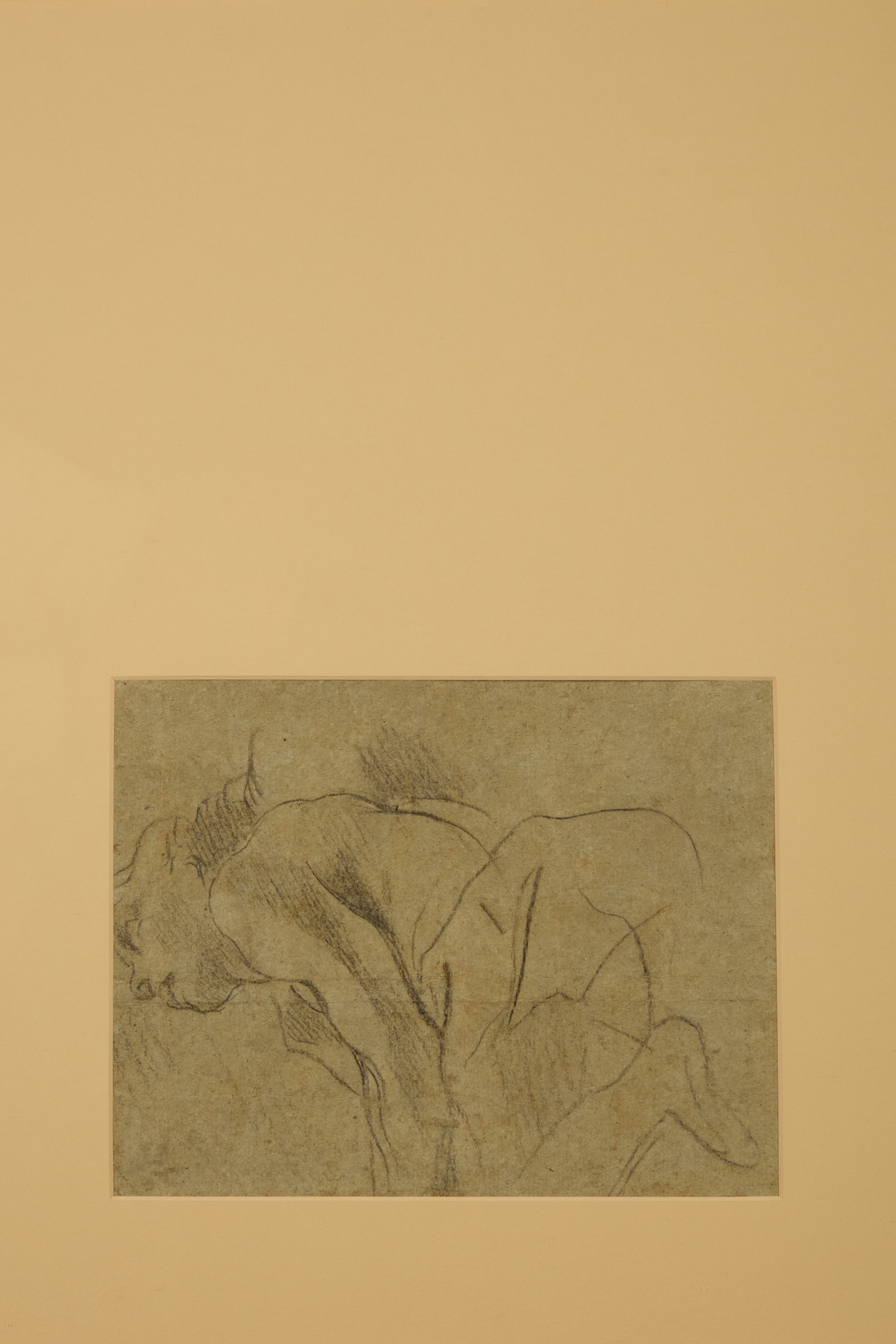 Giovanni Battista Beinaschi - Studio di profeta (recto); Figura assisa di profilo che guarda a si...