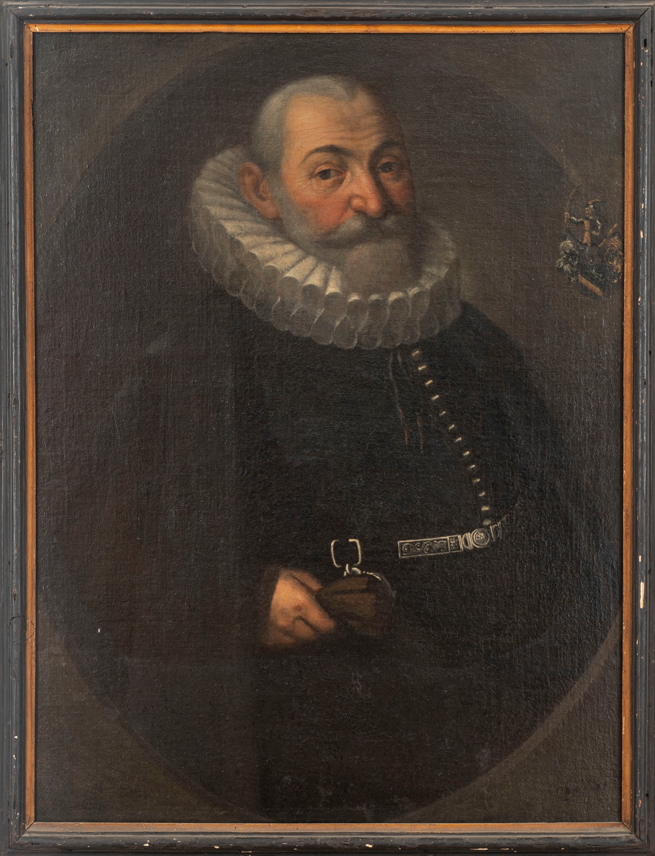 Scuola Dell'italia Settentrionale, Secolo XVII - Ritratto di gentiluomo con gorgiera, olio su tel...