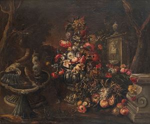 Triumph of flowers in a vase en plein air
