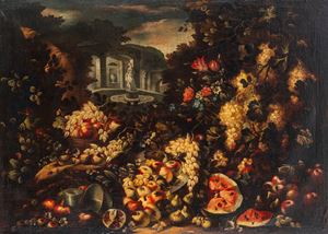 Trionfo di fiori e frutta en plein air