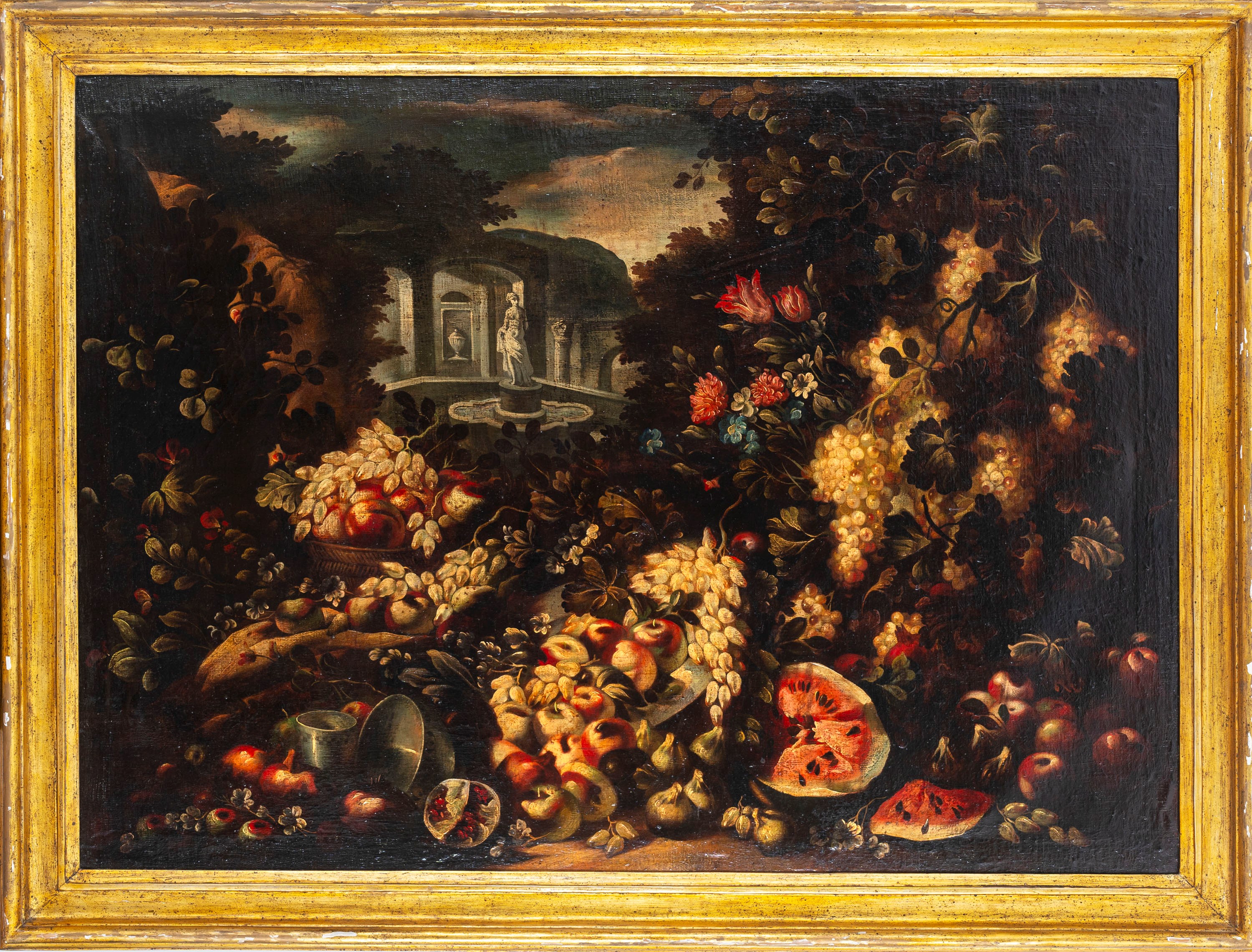 Trionfo di fiori e frutta en plein air