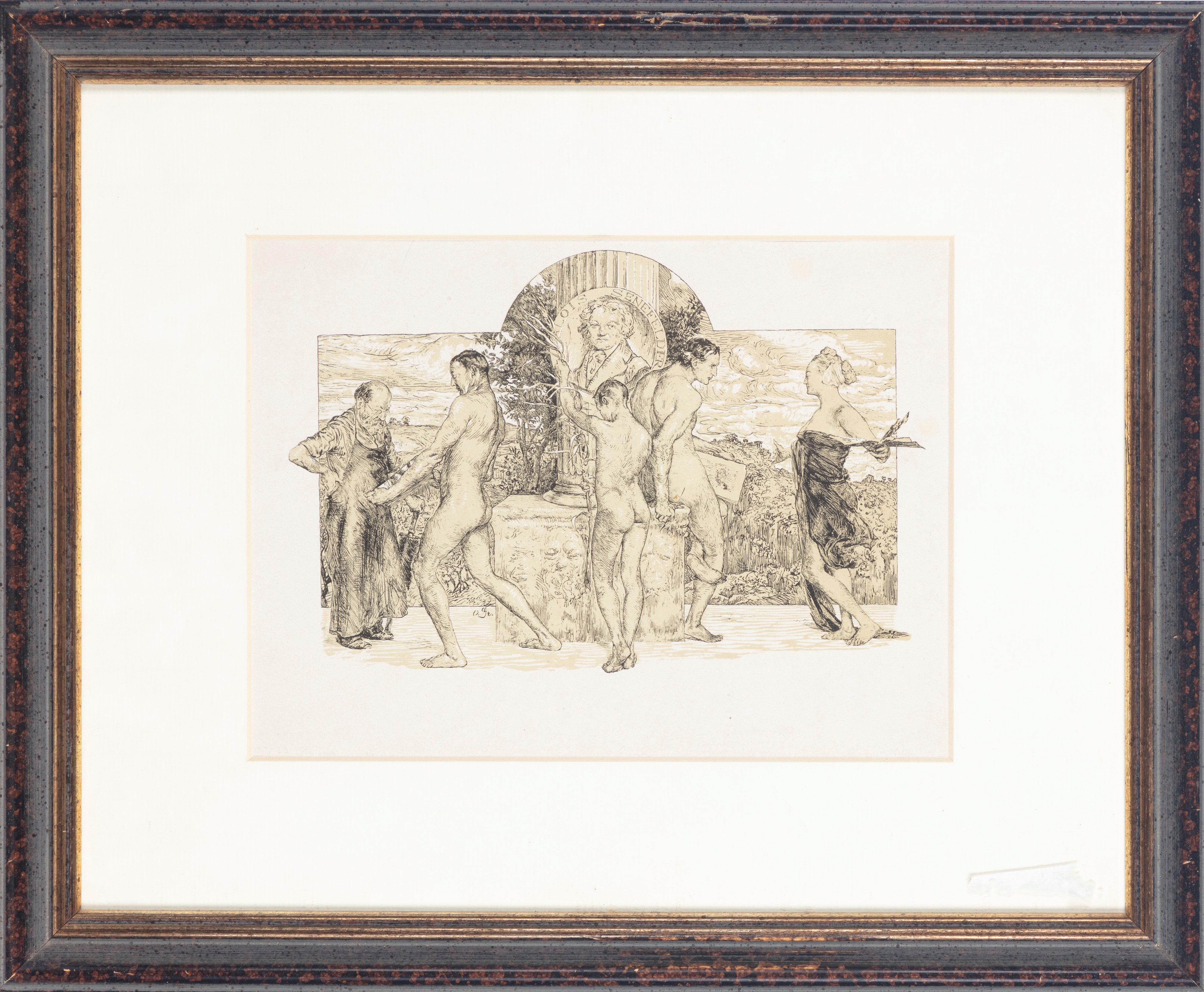 Otto Greiner - Allegoria della litografia (Omaggio a Senefelder), litografia