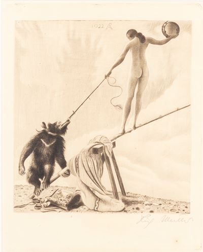Sull'altalena, acquaforte, 1922