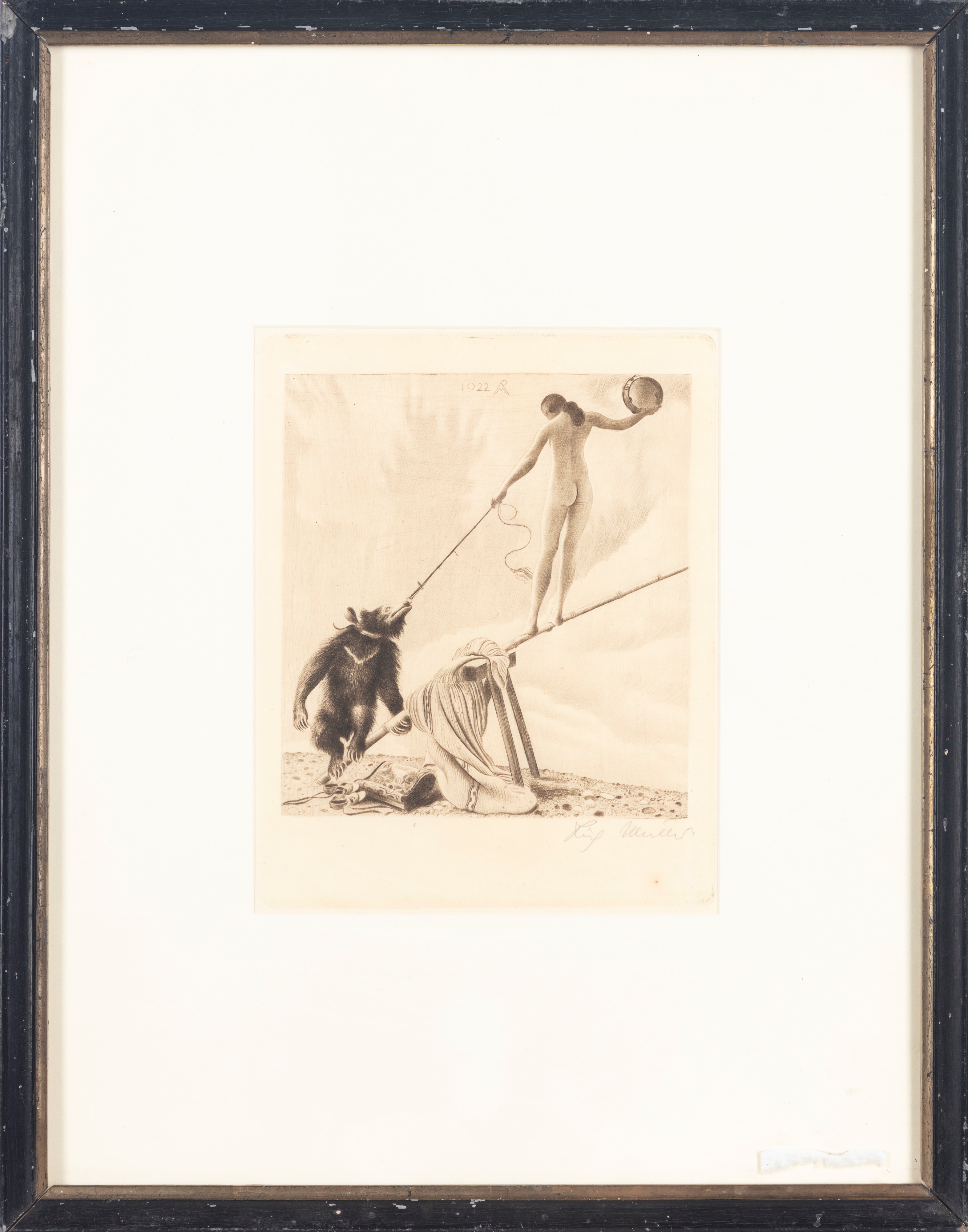 Richard Muller - Sull'altalena, acquaforte, 1922