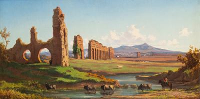 Veduta del Parco degli Acquedotti, olio su tela