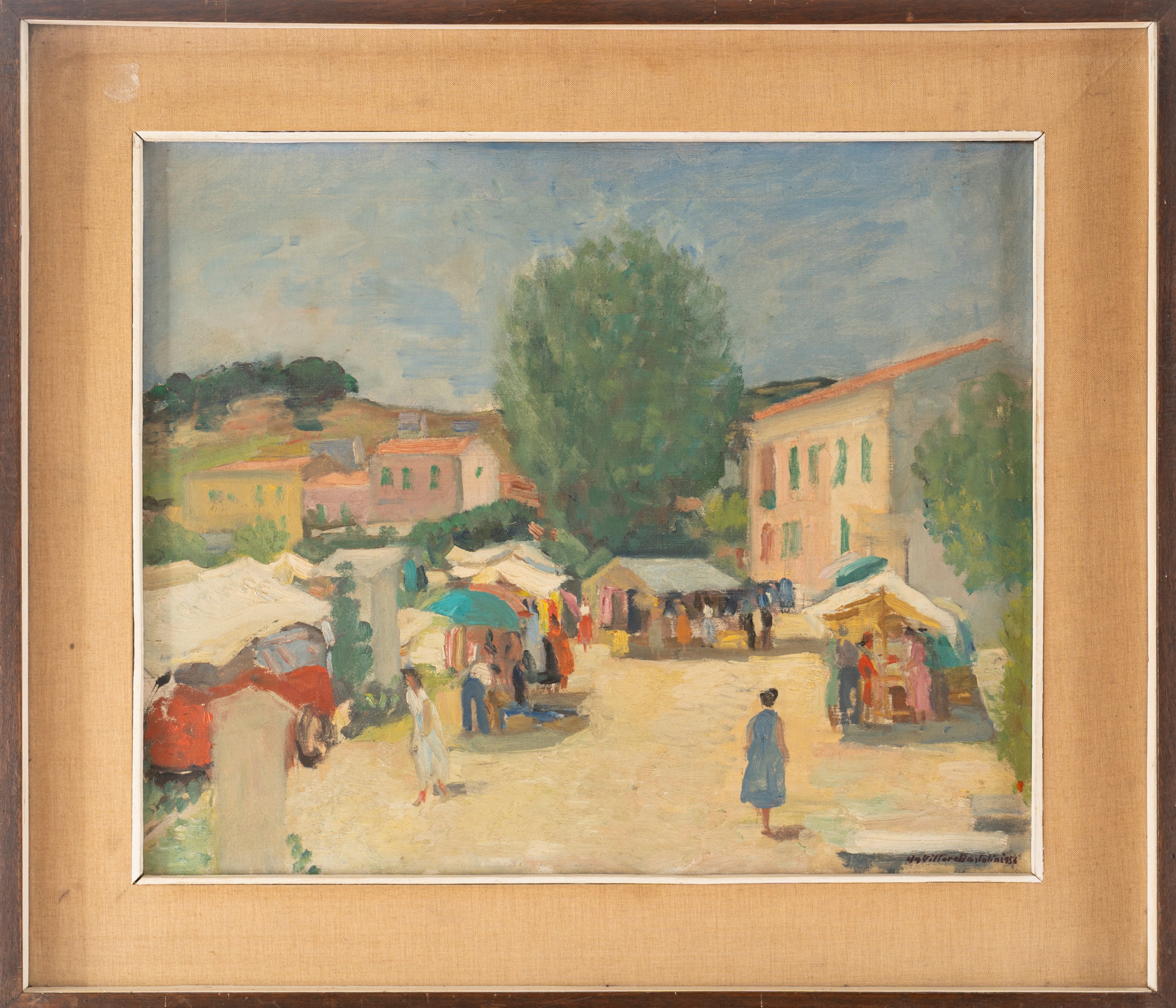 Vittore Ugo Bartolini - Paese. L'Isola d'Elba, olio su tela, 1956