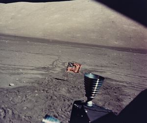 Apollo 17 View of United States flag on Moon