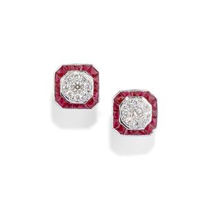 Orecchini con rubini e diamanti
