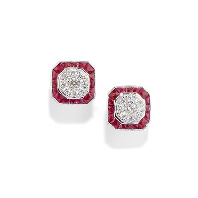 Orecchini con Rubini e Diamanti