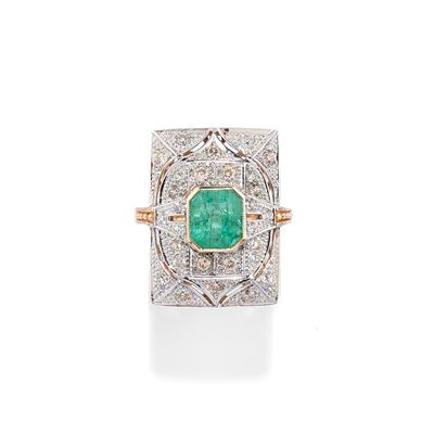 Anello con Smeraldo e Diamanti