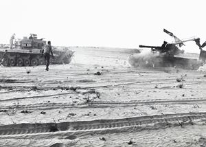 Untitled (Israeli tank blown up following an Egyptian commando operation)