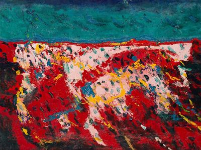 Paesaggio, olio su tela, 1965