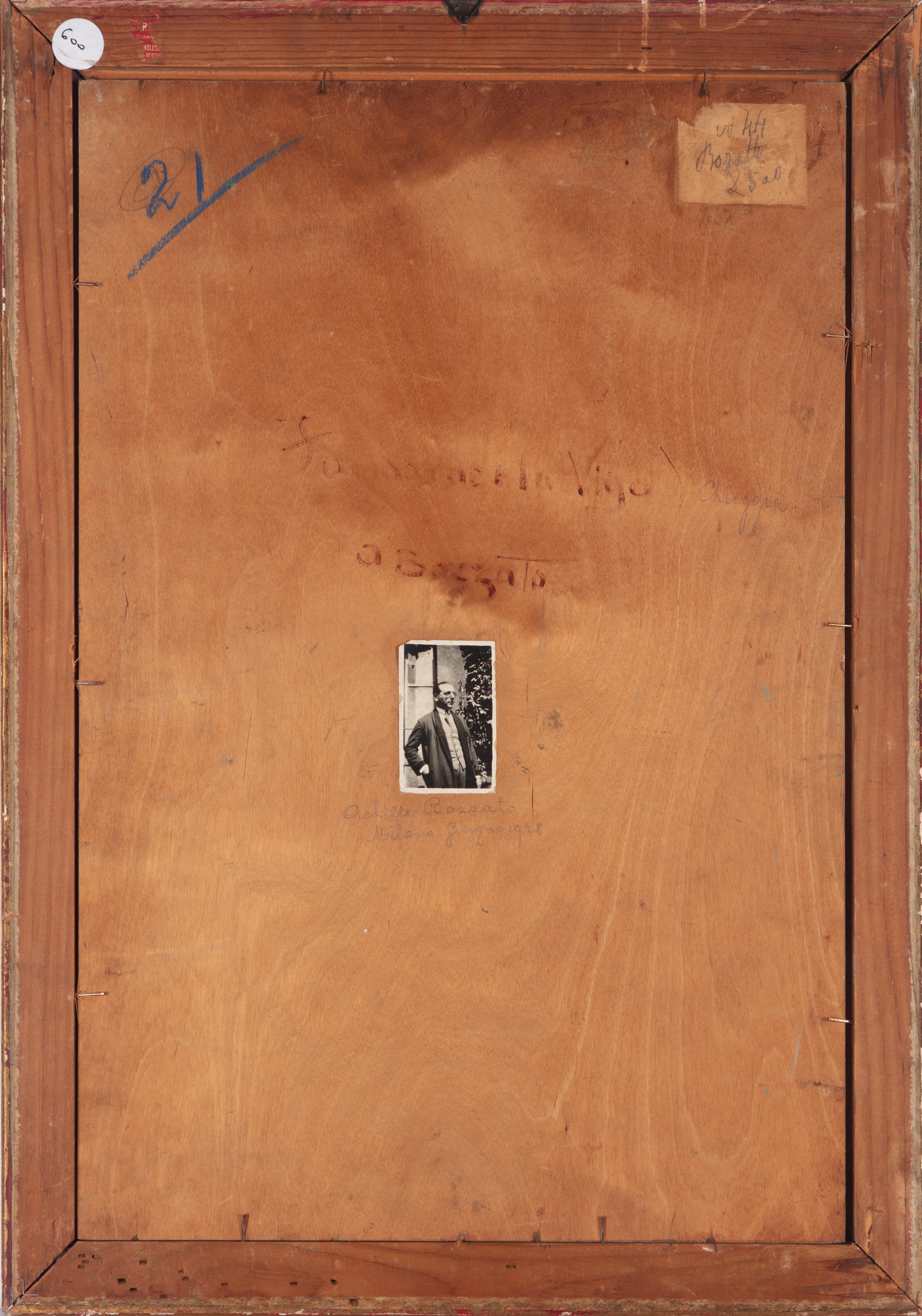 Attilio Achille Bozzato - Chioggia, fondamenta a Vigo, olio su compensato, 1928
