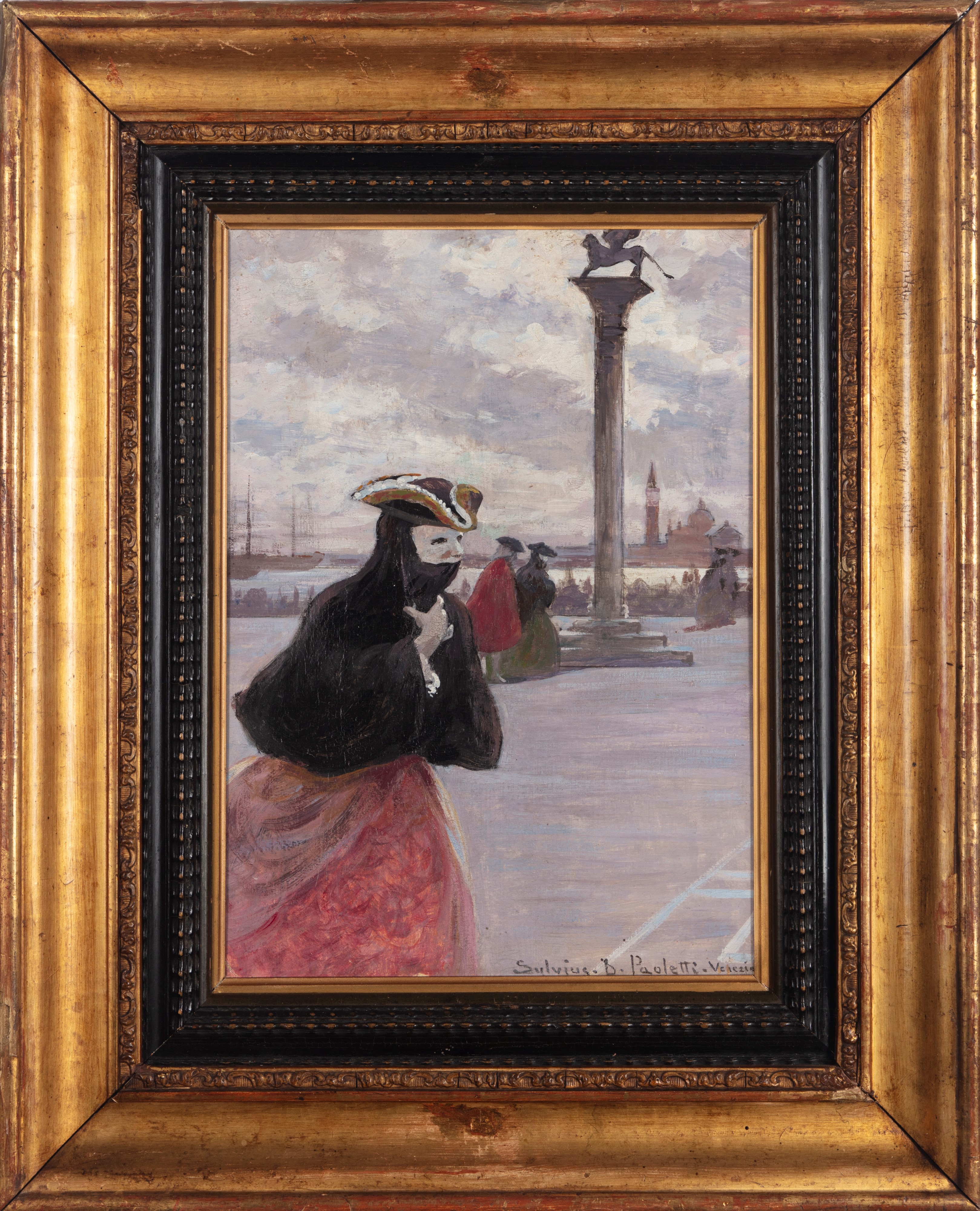 Sylvius D. Paoletti - Carnevale a Venezia, tempera su cartone telato