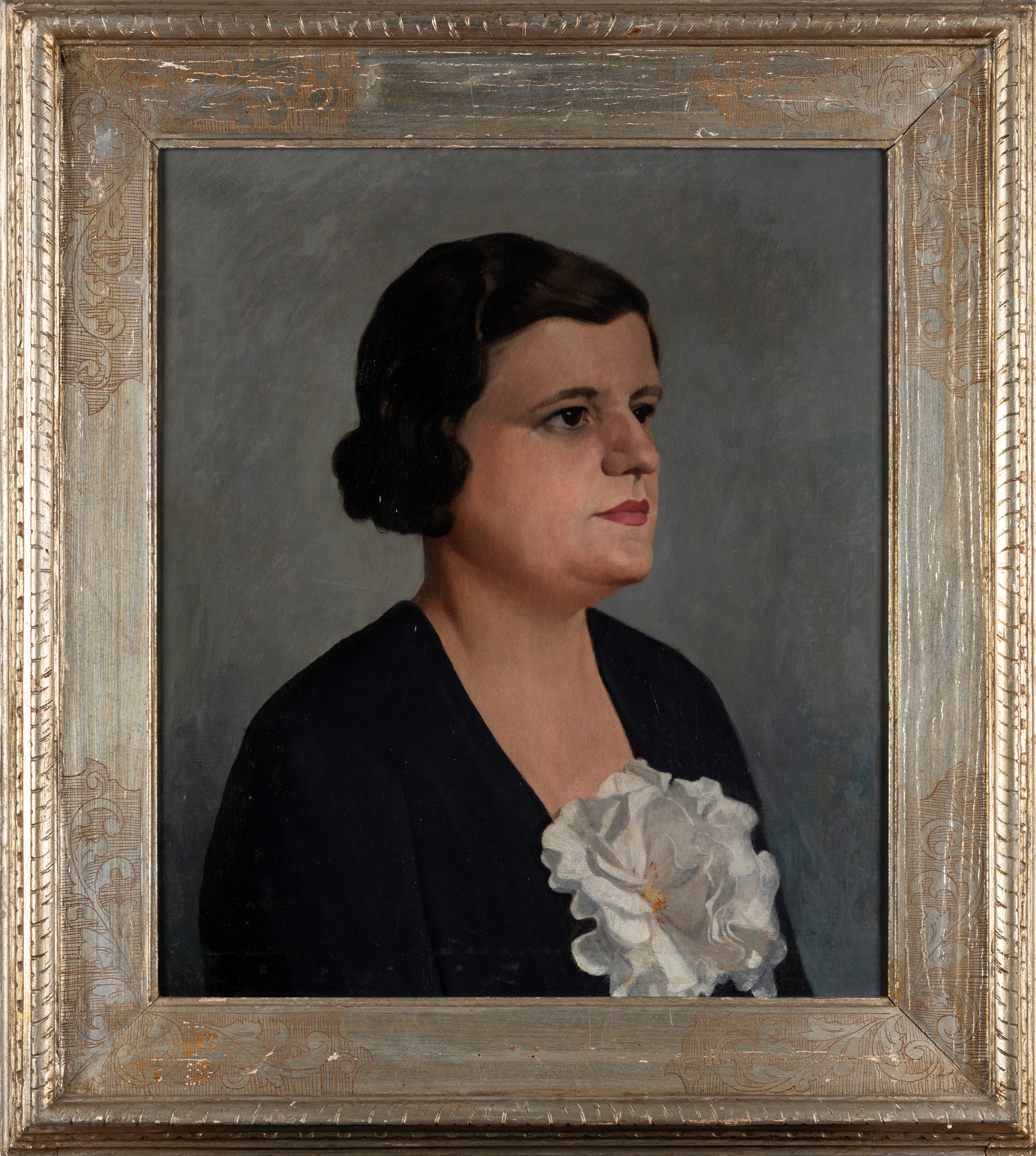 Adolfo Rolla - Ritratto femminile, olio su tela