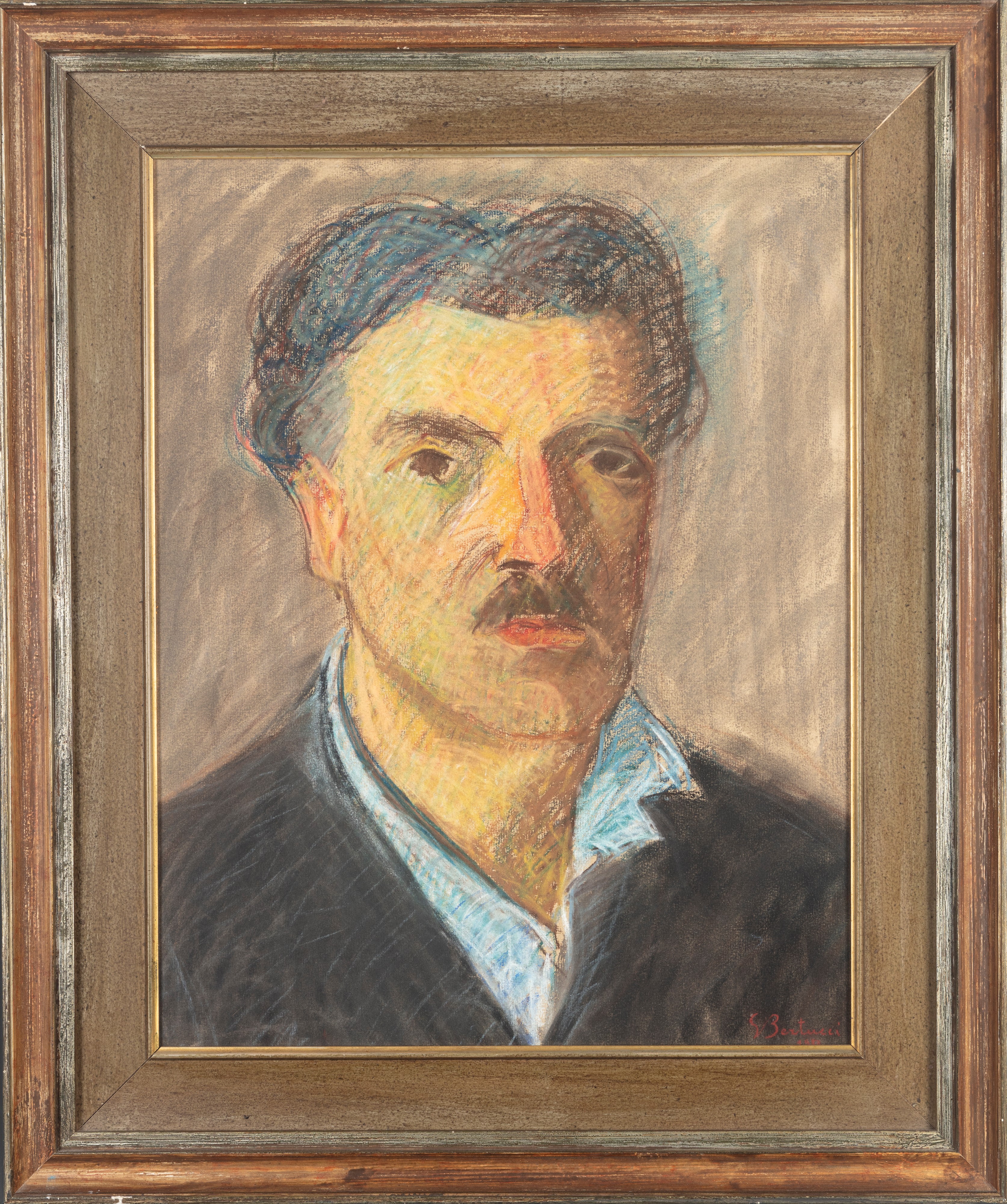Giacomo Bertucci - I coniugi (1952), coppia di pastelli su cartoncino