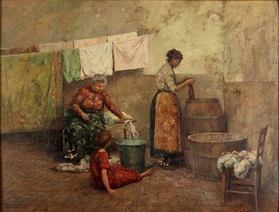 Allegoria delle tre età, olio su compensato