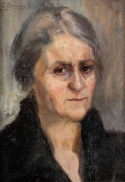 Ritratto femminile, olio su cartone
