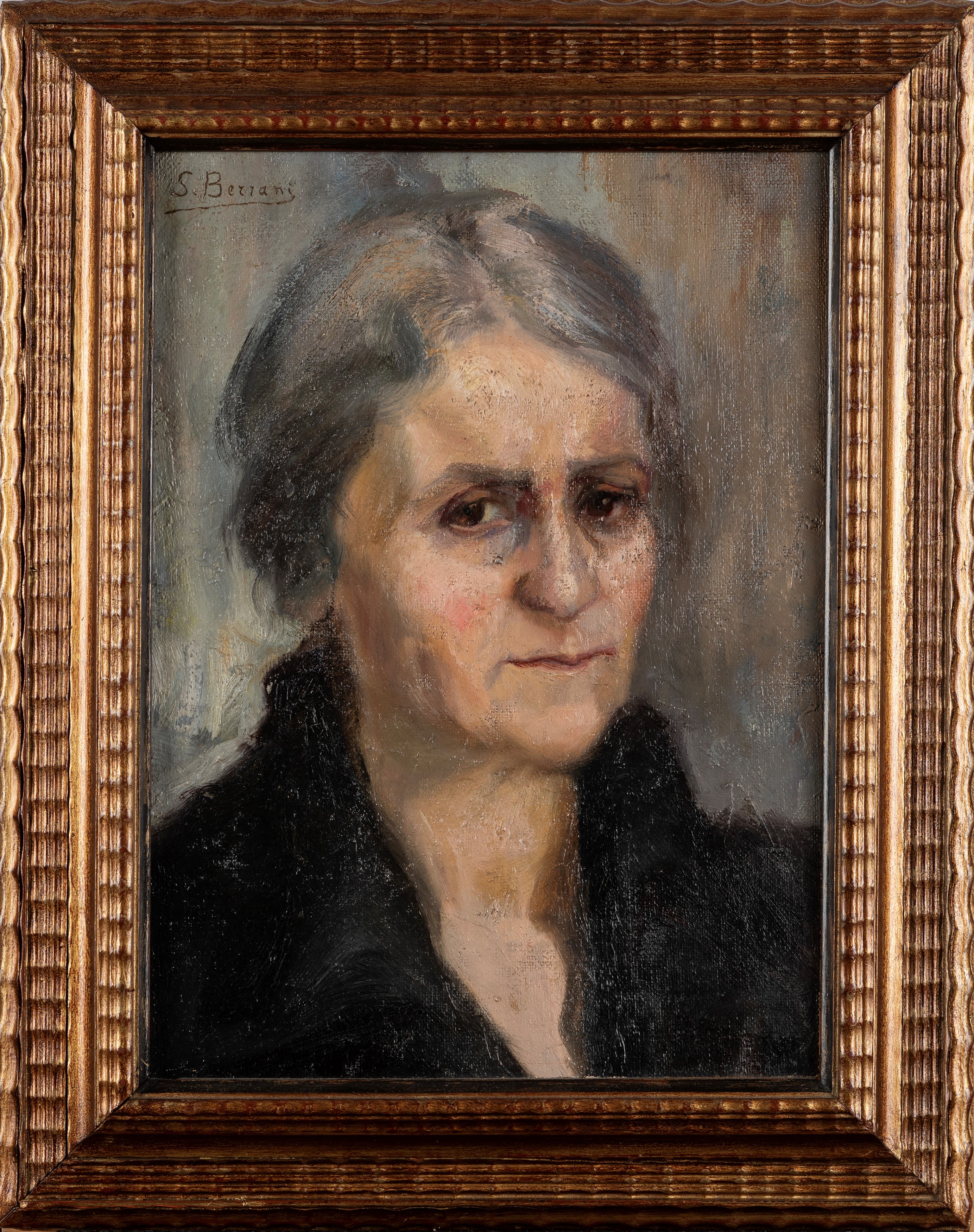 Stefano Bersani - Ritratto femminile, olio su cartone