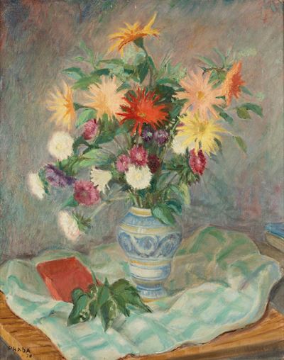Vaso di fiori, olio su tela