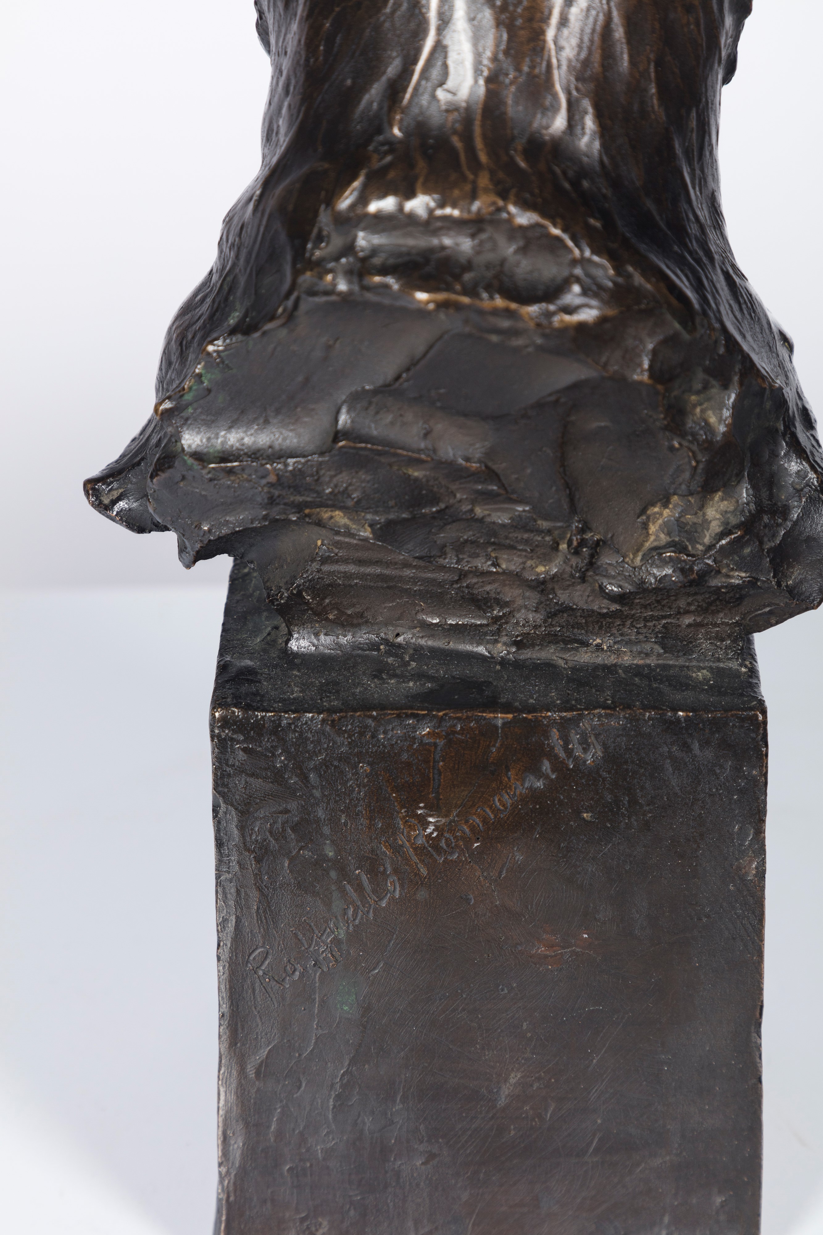 Raffaello Romanelli - L'amico fedele, scultura in bronzo