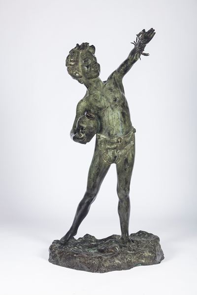 Pescatorello, scultura in bronzo