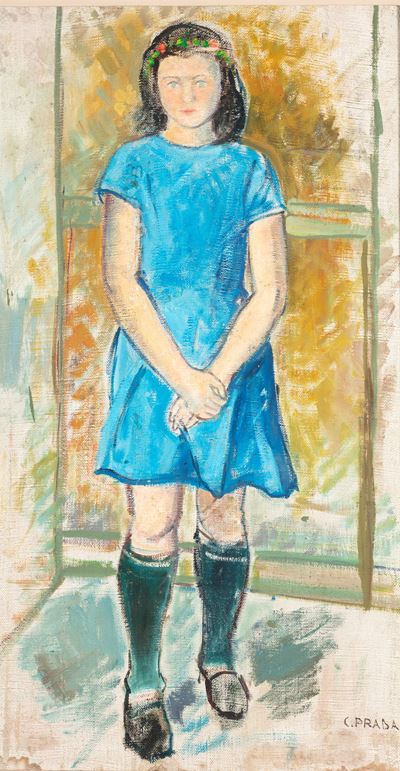 Bambina, olio su tela, 77 x 42 cm