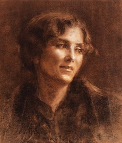 Ritratto di donna, pastello su carta