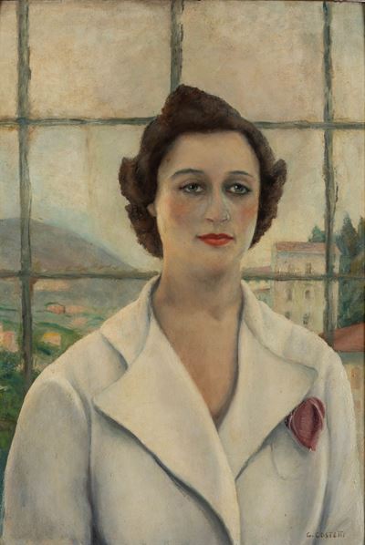 Ritratto di Emilia, olio su cartone