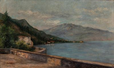 Scorcio del Lago Maggiore, olio su tela