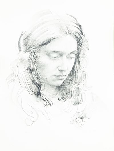 Volto di donna, litografia