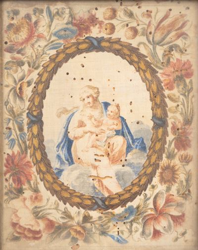Madonna con Bambino Entro Ghirlanda, Fine Secolo XVII