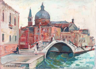 Venezia, Giudecca, olio su cartone telato