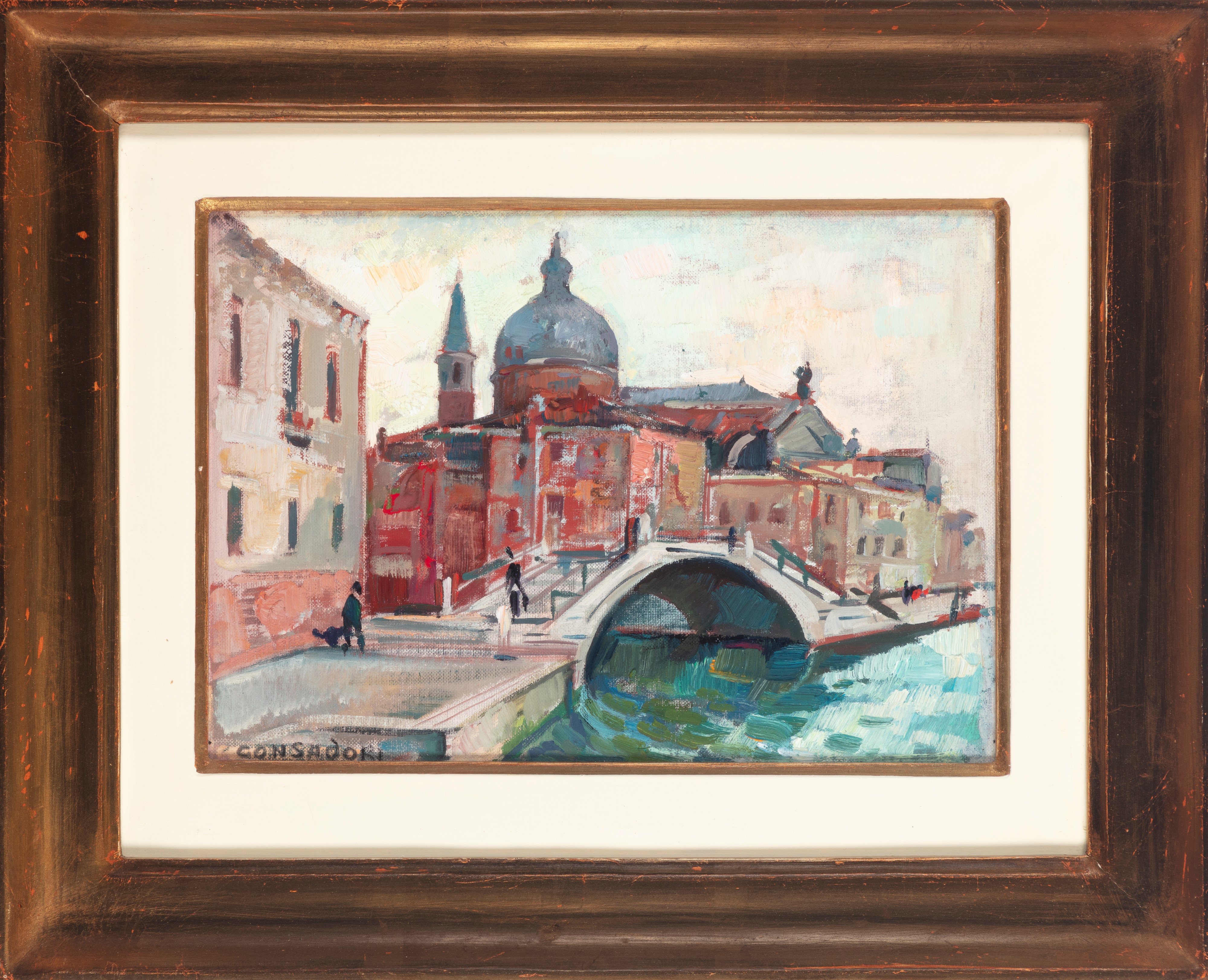 Silvio Consadori - Venezia, Giudecca, olio su cartone telato