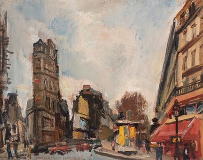 Parigi, olio su tavola