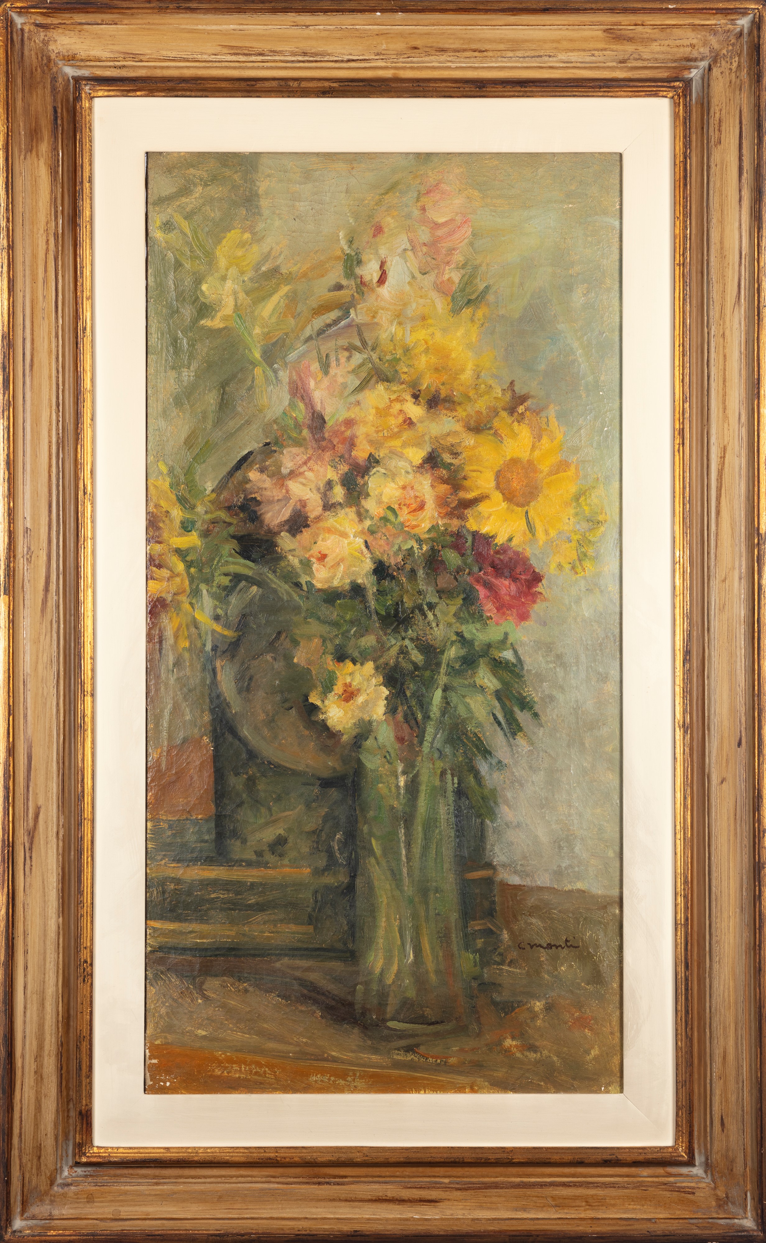 Cesare Monti - Fiori, olio su tela