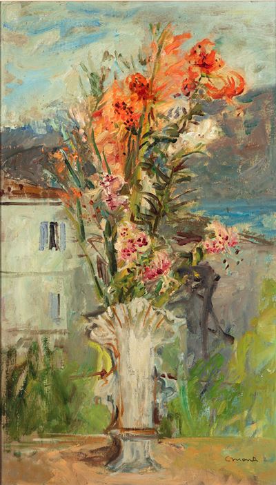 Fiori a Corenno, olio su tela