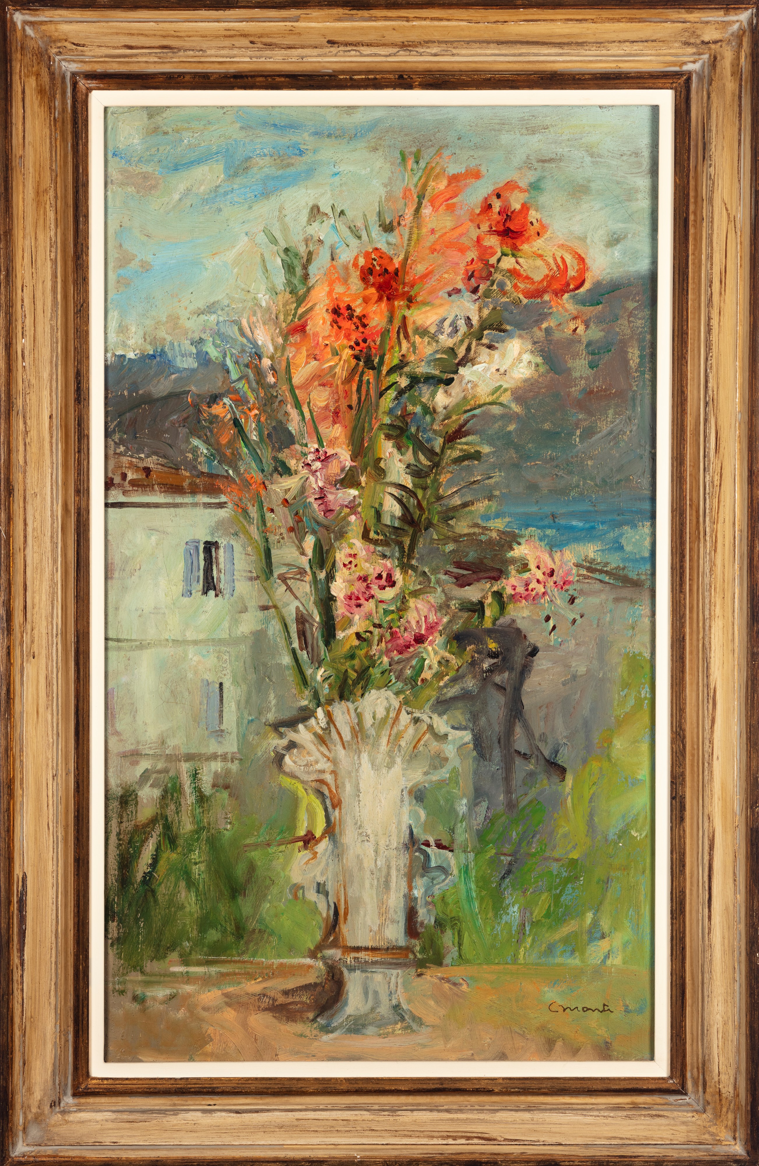 Cesare Monti - Fiori a Corenno, olio su tela
