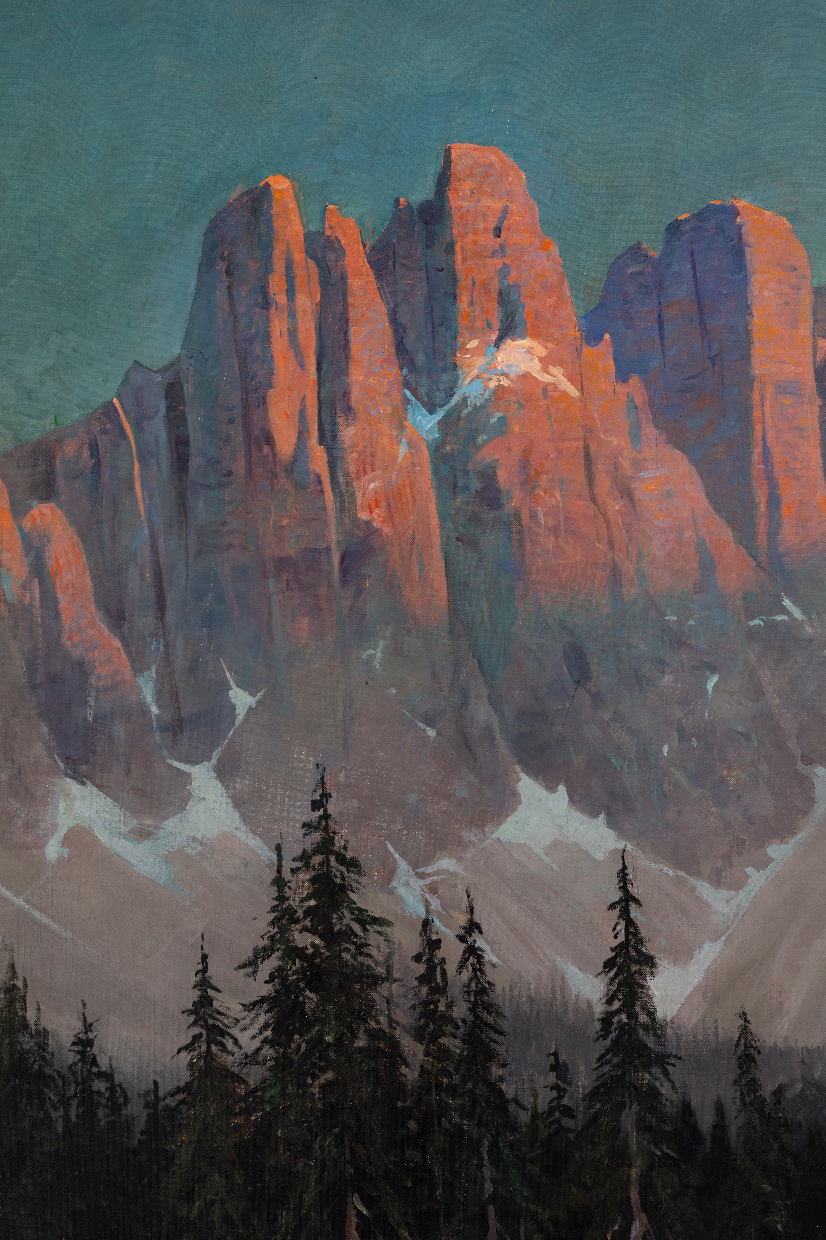 Ernst Platz - Dolomiti, Tramonto sul Gruppo del Catinaccio