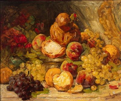Frutta, olio su tela